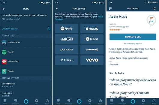 Using the Alexa App to Link Apple Music and Alexa